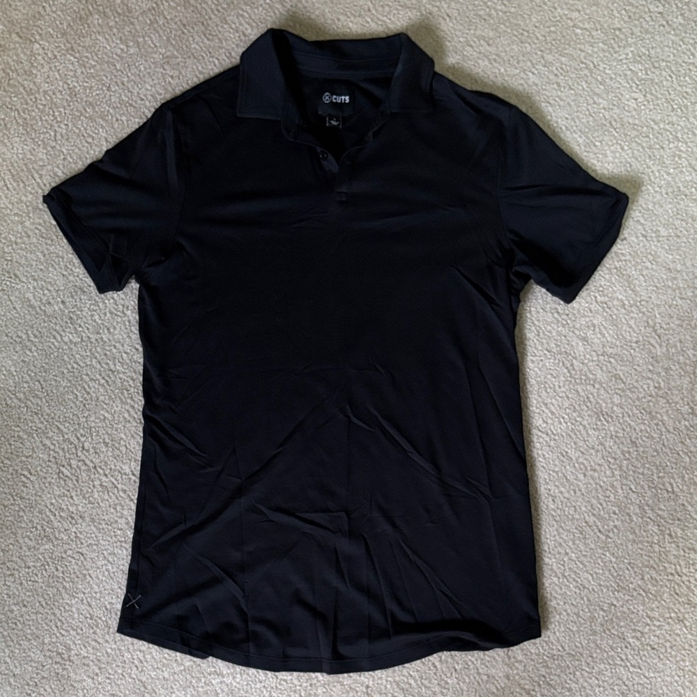 Cuts Black Polo Shirt